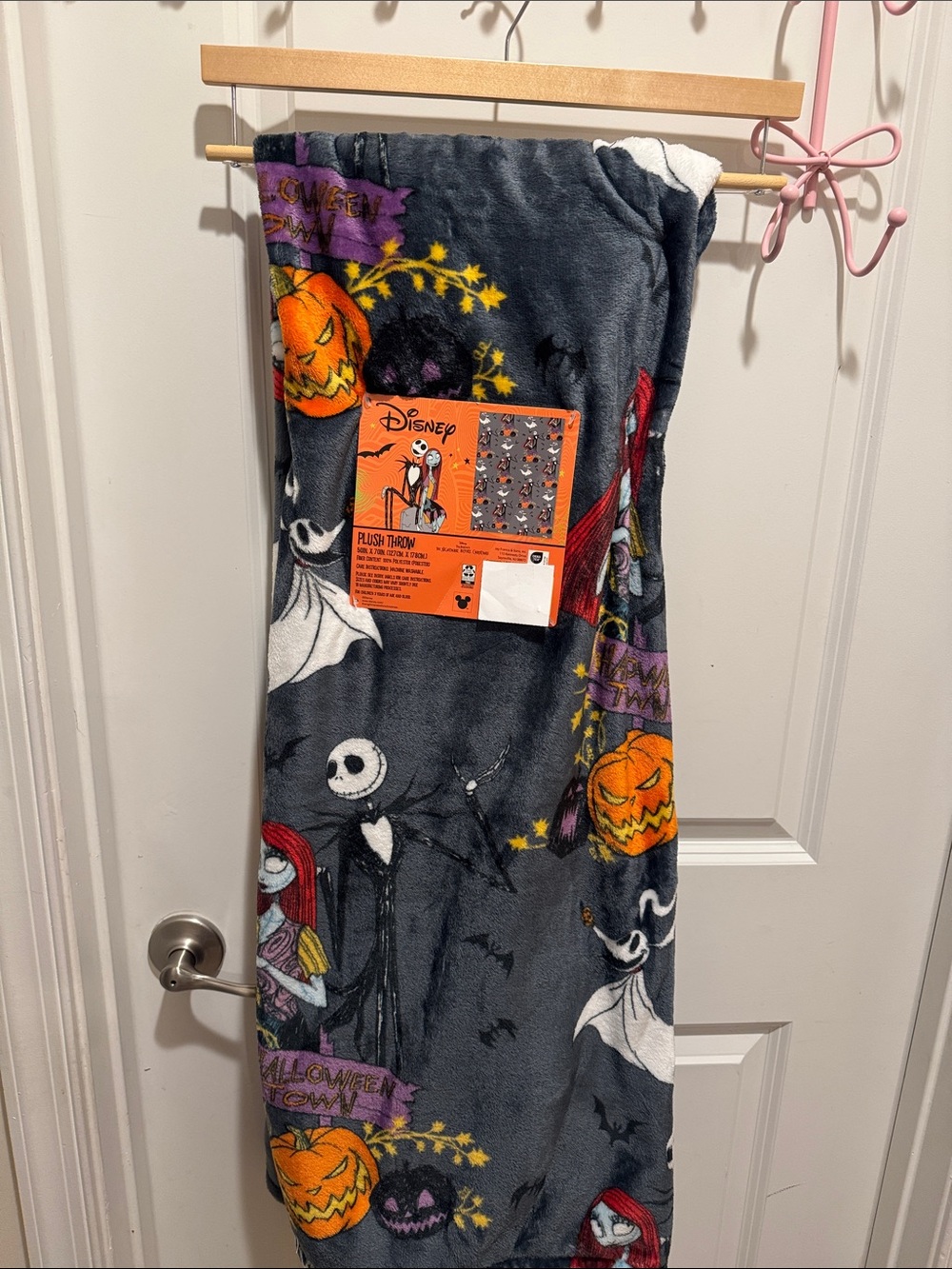 Disney The Nightmare Before Christmas Plush Throw Blanket - Gray